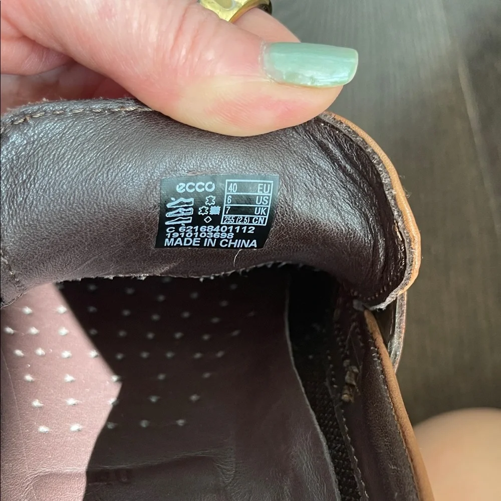 Ecco Tan Leather Penny Loafers